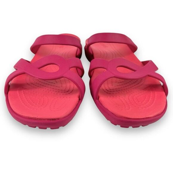 Crocs Meleen Twist Sandals Slides Hot Pink Fuschia Open Toe Women’s 11 - Picture 4 of 13